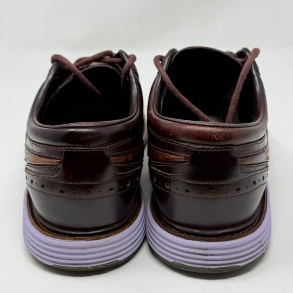 Nike Lunar Clayton Golf Shoes Mens 10.5 Burgundy Leather Spikeless 628535-600 - Picture 12 of 16